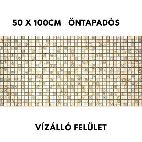 Barna 3D öntapadós panel – 96×48,5 cm