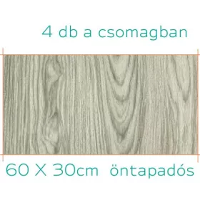   Öntapadós falpanel  fényes barna fa mintás szivacsos 60 x 30 cm