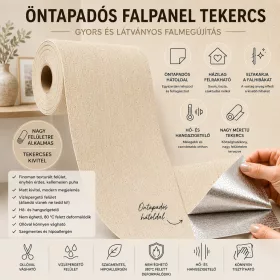 Öntapadós, betonhatású falpanel tekercs. Bézs 60x280 cm