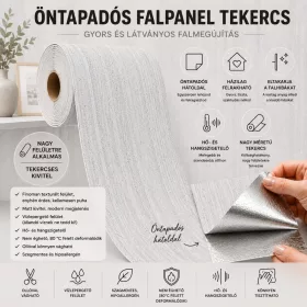   Öntapadós, betonhatású falpanel tekercs. Világosszürke 60x280 cm