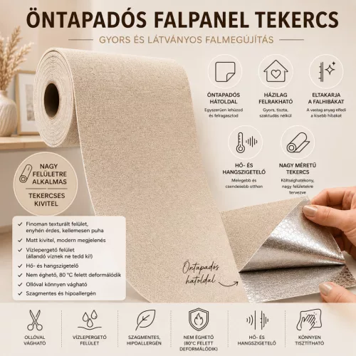 Drapp porszórt jellegű öntapadós panel 60 x 280cm PSR-W2508