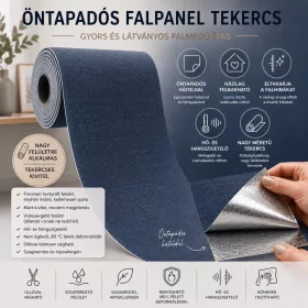   Textil szövet hatású sötétkék öntapadós panel 60 x 280cm PSR-W2513