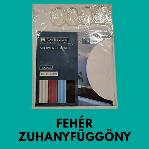 Zuhanyfüggöny fehér egyszínű 180 x 180cm