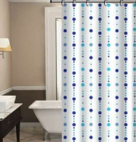 Zuhanyfüggöny kék pöttyös 180 x 180cm