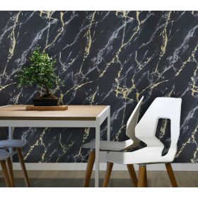   Serendipity fekete aranysárga márvány hatású tapéta SR210506