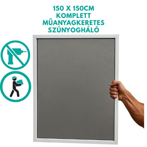 Szúnyogháló műanyag kerettel 150 x 150cm-es hálóval
