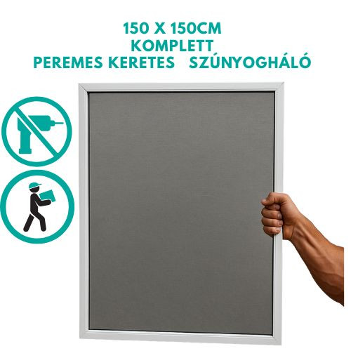 Szúnyogháló peremes kerettel 150 x 150cm-es hálóval