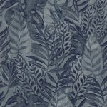 Tahiti kék akvarell hatású sűrű leveles tapéta TA25063