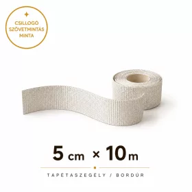   Dekorál LUX fehér alapon ezüstösen csillogó szövetmintás tapétaszegély 5cm G2