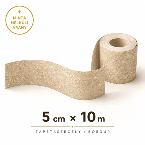 Dekorál LUX elegáns finoman csillogó arany bézs színű betonhatást keltő tapétaszegély 5cm G5