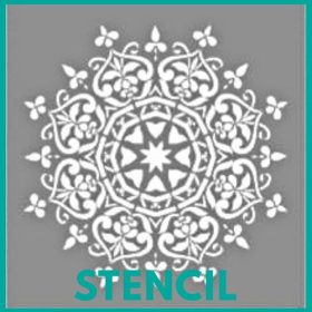 Mandala + bordűr stencil - 3D - 6 méret