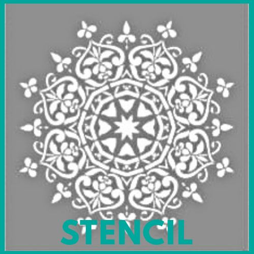 Mandala + bordűr stencil - 3D - 6 méret