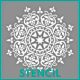 Mandala + bordűr stencil - 3D - 6 méret