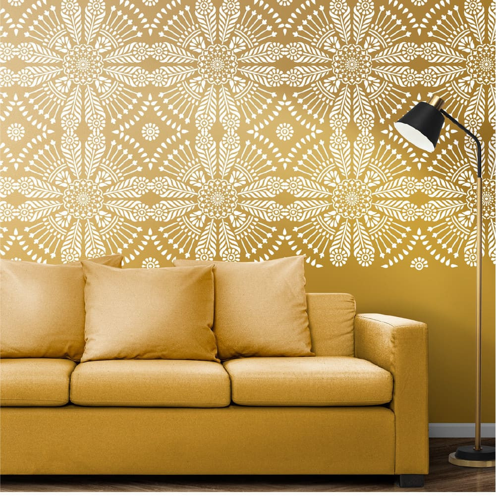 Indián mandala stencil - 3D - 6 méret