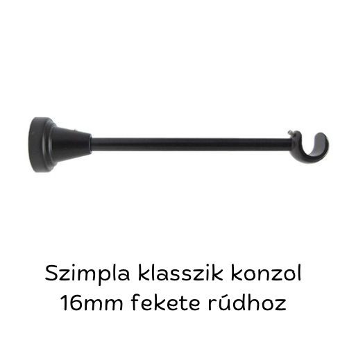 Image of Klasszik szimpla karnisrúdtartó fekete