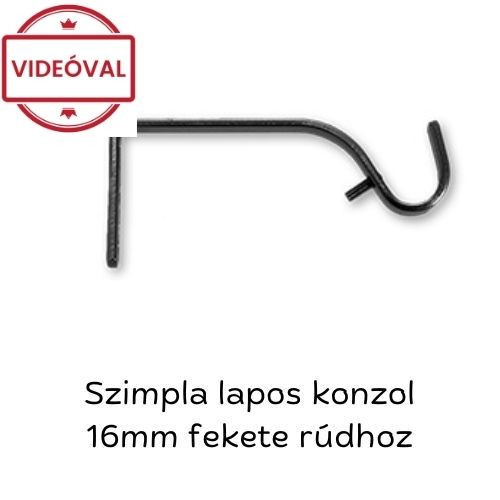 Image of Lapos szimpla konzol 16mm-es rúdhoz fekete