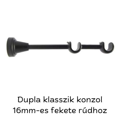 Image of Klasszik dupla karnisrúdtartó fekete