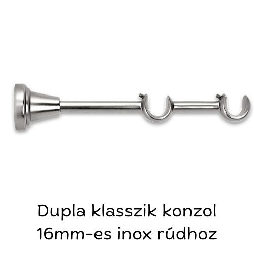 Image of Klasszik dupla karnisrúdtartó inox