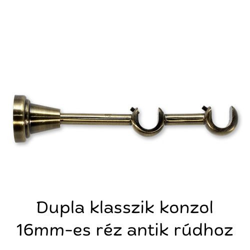Image of Klasszik dupla karnisrúdtartó réz antik
