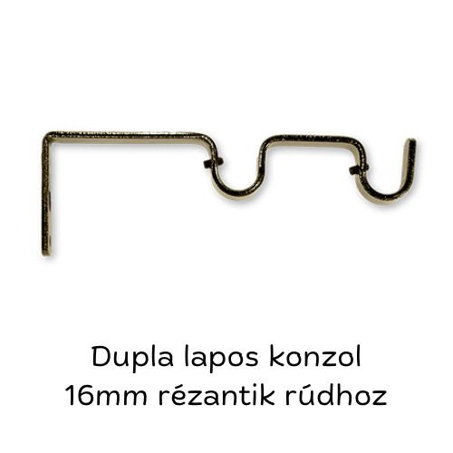 Image of Dupla oldalfali konzol 16mm-es karnishoz réz antik