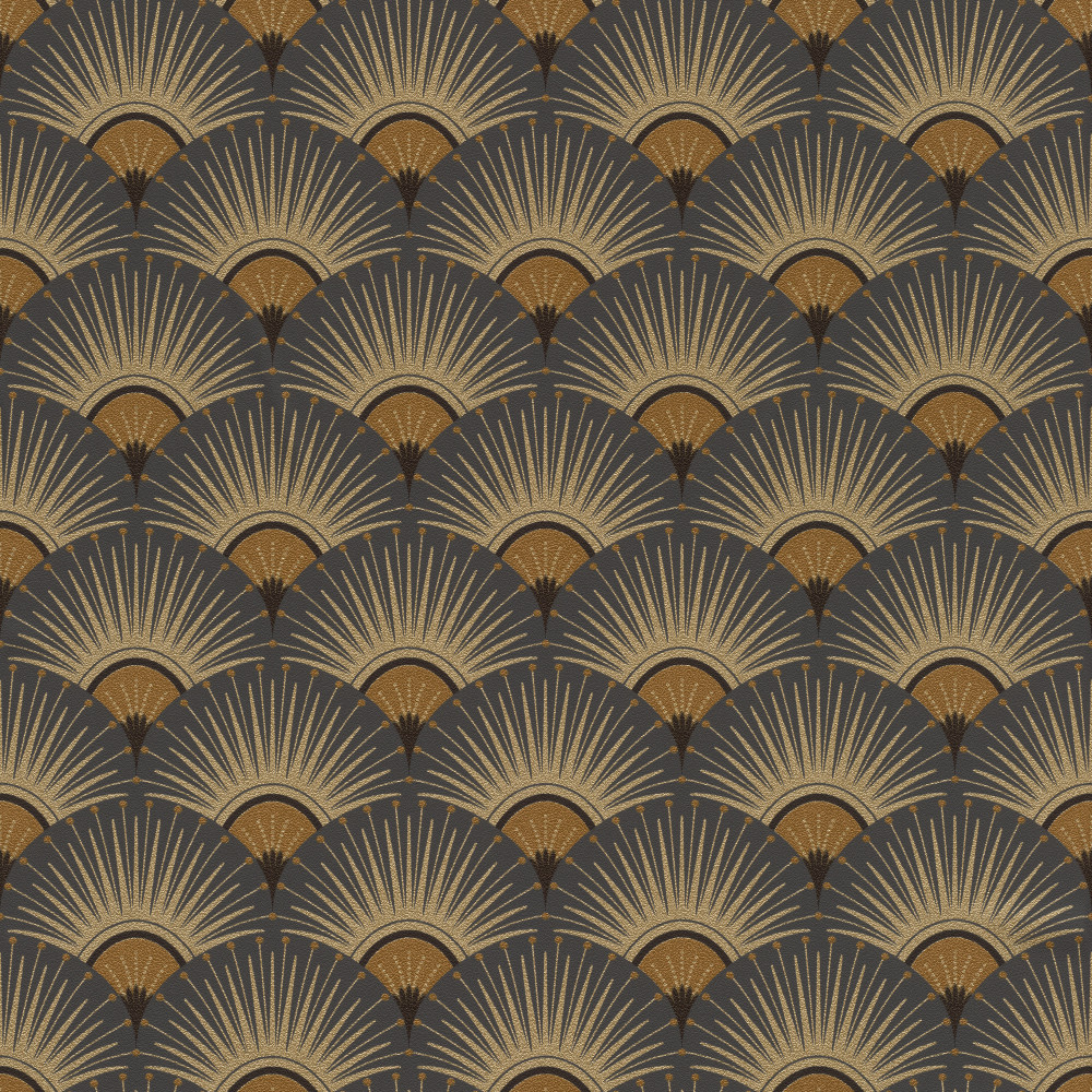 Image of Antracit-arany art deco mintás tapéta 637625