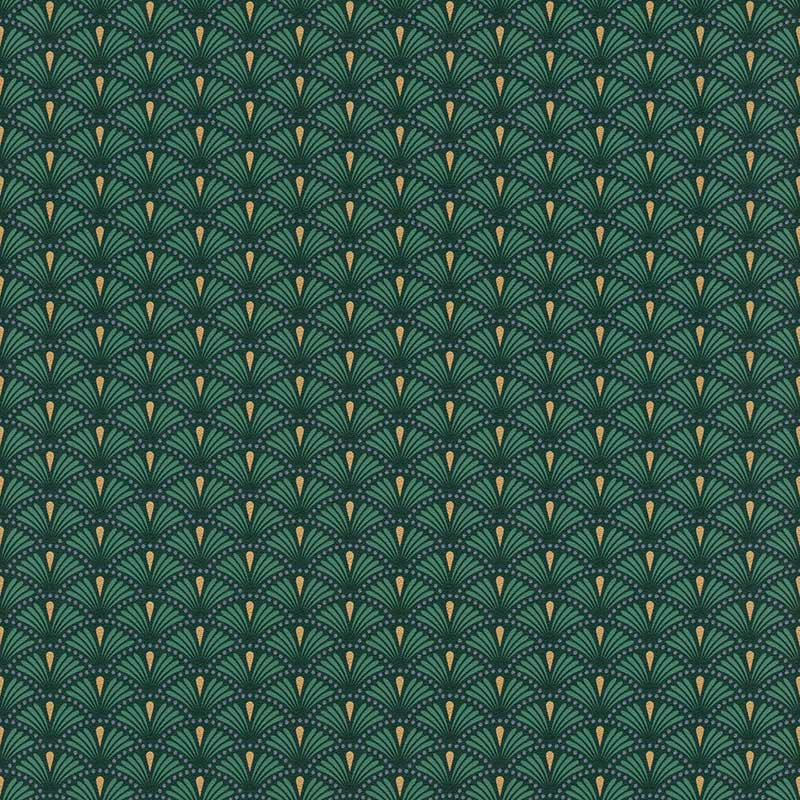 Image of Zöld-arany art deco mintás tapéta 637915