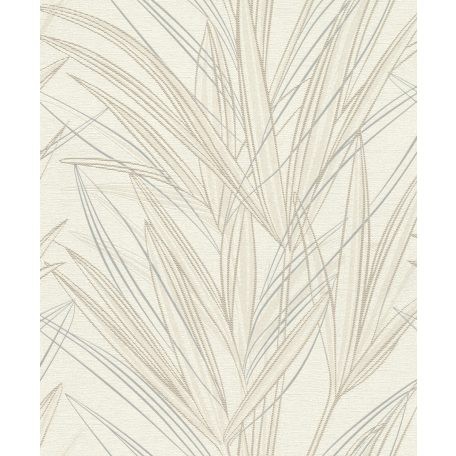 Image of Welcome home drapp-szürkésbarna-fényes ezüst levél mintás tapéta 654004