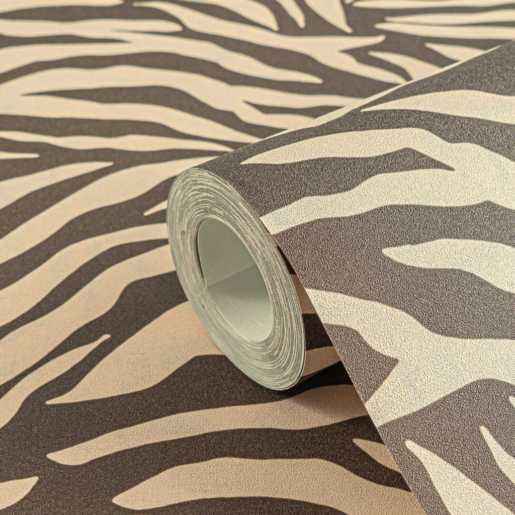 Image of Anna D' Andrea bézs-fekete zebramintás tapéta 78217-2