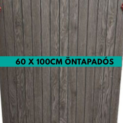 Dekoratív fahatású öntapadós panel sötétszürke színben 60×100 cm