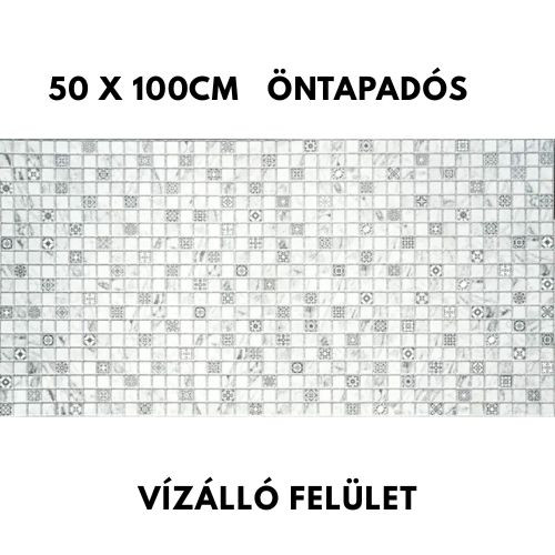 Szürke 3D öntapadós panel – 96×48,5 cm